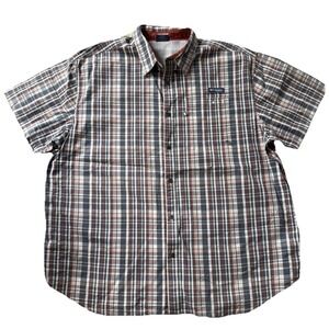 Columbia PFG Shirt Mens Short Sleeve XXL Plaid Button Down Super Bonehead Vented